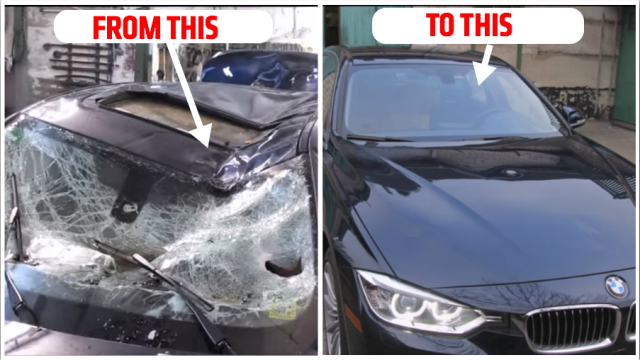 Watch This Guy Transform A Trashed BMW Back To Its Former Glory