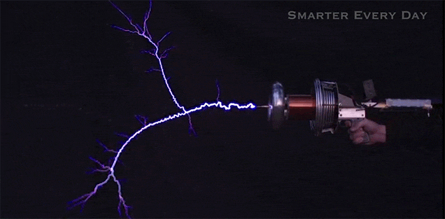 Shooting A Tesla Coil Gun Is Some Real Ghostbusters Stuff