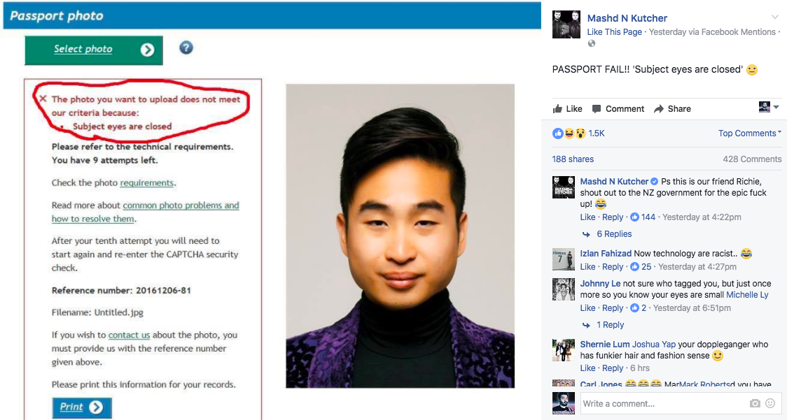 New Zealand Passport Website Rejects Asian Man’s Photo For Having ‘Closed’ Eyes