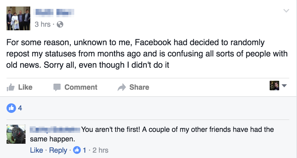A New Facebook Glitch Is Reposting People’s Random, Old Updates
