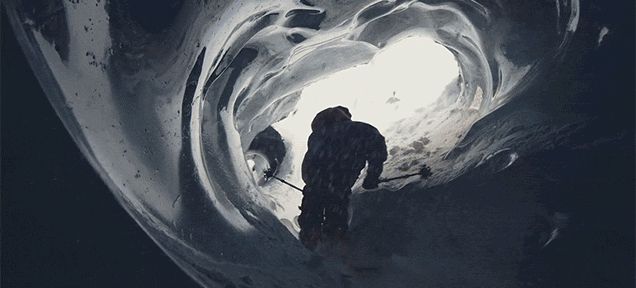 Skiing Through These Ice Caves On A Glacier Looks Majestic
