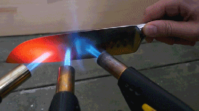 Slicing Random Things With A Knife Heated Up To 1,000 Degrees Unleashes All Sorts Of Fury