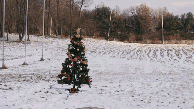 A Drone-Mounted Christmas Tree Is Easier To Take To The Curb After The Holidays