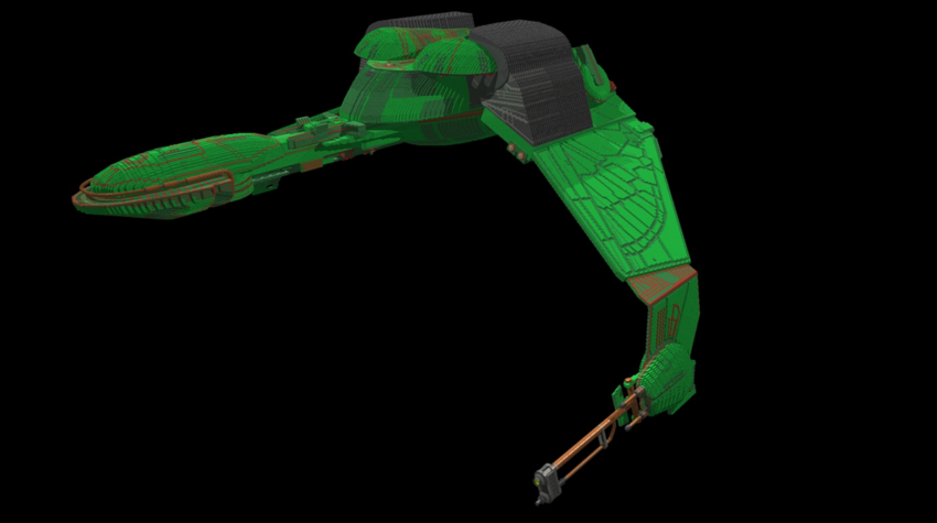 Guy Builds Intricate Star Trek Klingon Warship Using 25,000 LEGOs
