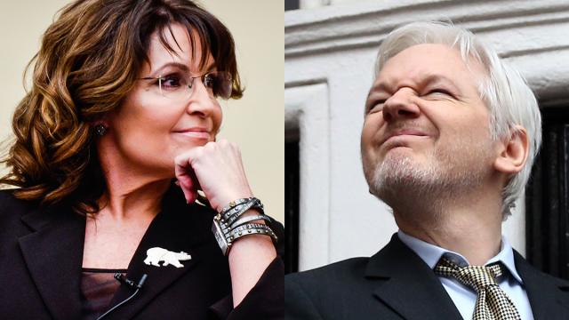 Sarah Palin Says Julian Assange Is Good Now, Recommends Watching Snowden