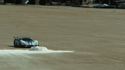 An RC Toy Looks Like A Hollywood Stunt Car In Super Slow Motion