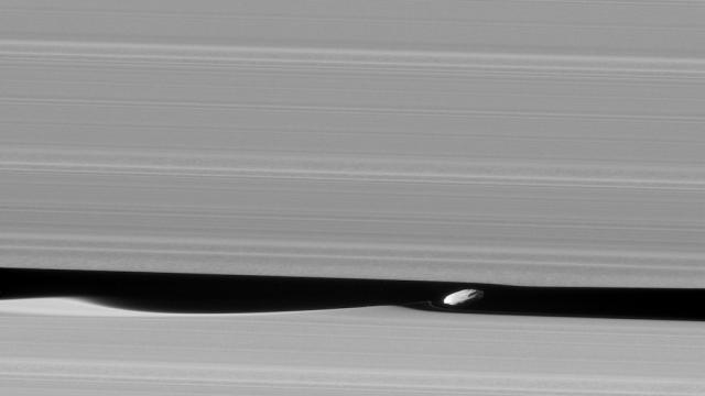 Cassini Just Gave Us A Rare Look At Saturn’s ‘Wavemaker’ Moon