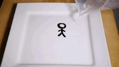 The Science Behind That Stick Figure Doodle Brought To Life With Water