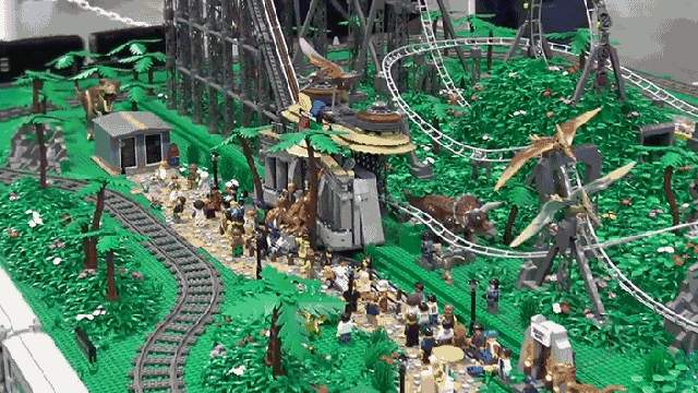 I Want To Visit This 145,000-Piece LEGO Jurassic Park Roller Coaster