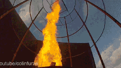 Madman Manages To Build 6 Metre Tall Fire Tornado Without Burning Down His Entire Country