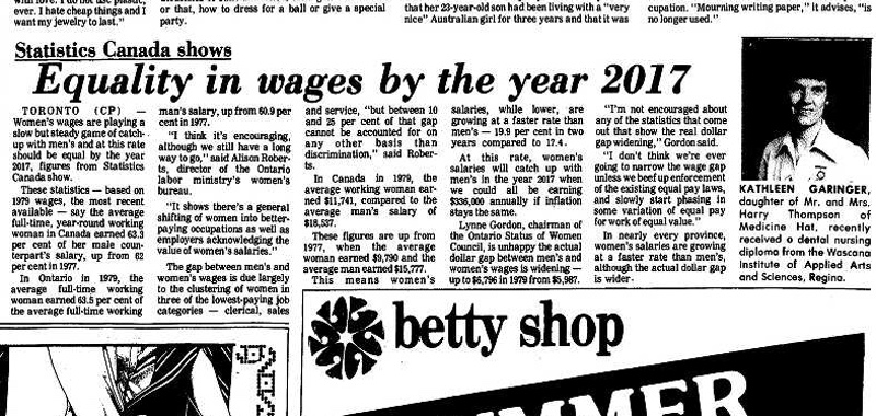 Canadian Article From 1981 Predicted The Gender Pay Gap Would Disappear By 2017