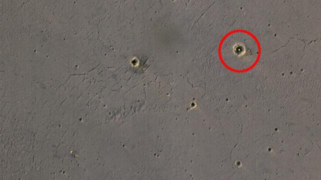 Remarkable Image Shows A Martian Crater With NASA’s Garbage Still Inside