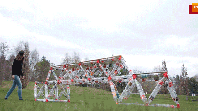 How To Build Giant Structures Using Soft Drink Bottles And A 3D Printer