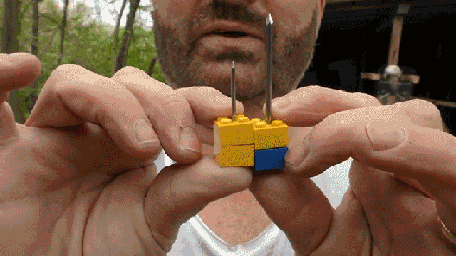A Homemade Brick Blaster Makes LEGO Accidents Even More Painful