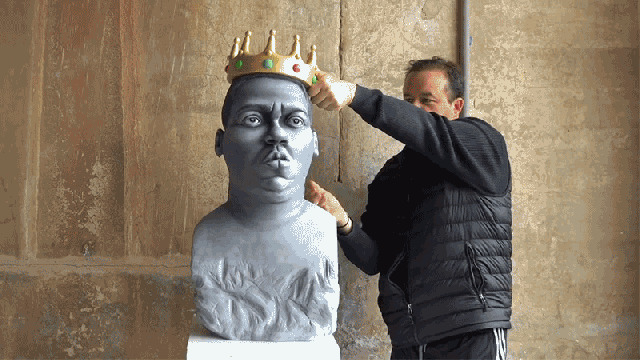 This Stretchable Sculpture Of The Notorious B.I.G. Is Actually Made From Thousands Of Sheets Of Paper