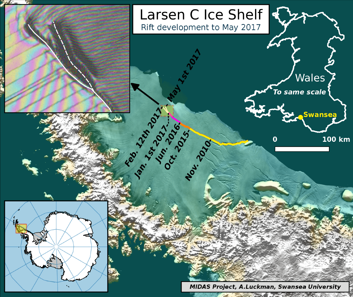 A Second Giant Crack Has Appeared On Antarctica’s Larsen C Ice Shelf