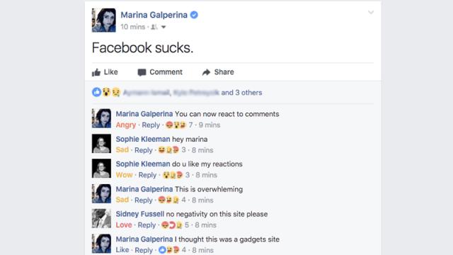 Facebook Adds Reactions To Comments, Panic Attacks To Me