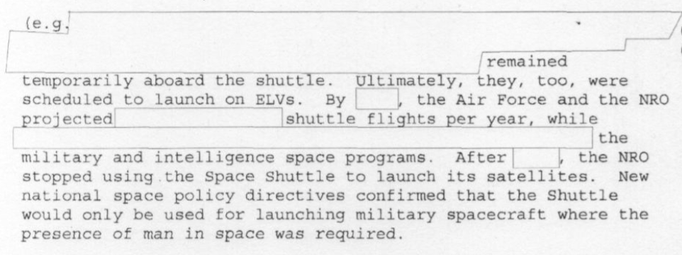 Newly Declassified Document About Spy Satellites On The Space Shuttle Leaves The Sexy Bits To Your Imagination