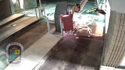 Brazen Thief Uses Backhoe In Attempted ATM Burglary