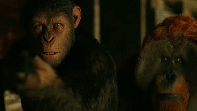 First War For The Planet Of The Apes Clip Shows Caesar Taking Pity On His Human Enemies