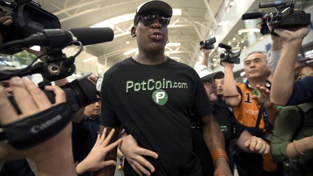 Basketball Pro Dennis Rodman Travels To North Korea While Promoting PotCoin, The Bitcoin Of Weed