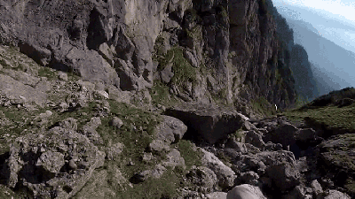Paragliding At The Bottom Of A Narrow Canyon Is Scarier Than Any Roller Coaster On Earth