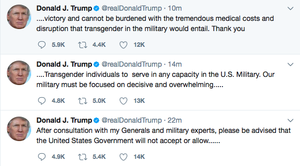 The Bogus Rationale For Trump’s Trans Military Ban Is Some Bigoted Bullshit