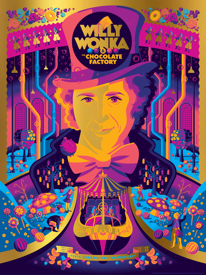 This Willy Wonka Poster Is As Colourful And Manic As The Movie Itself