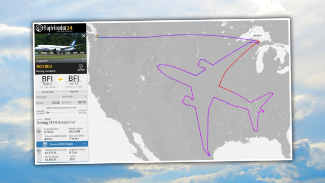 Boeing Tests Engines On Its 787 Dreamliner By Drawing A Giant 787 Dreamliner All Over America