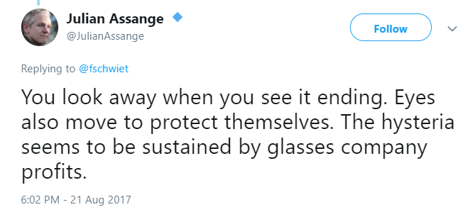 Julian Assange, Eclipse Truther