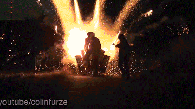 Watch A Madman Ride A Bike Packed With 1000 Exploding Rockets
