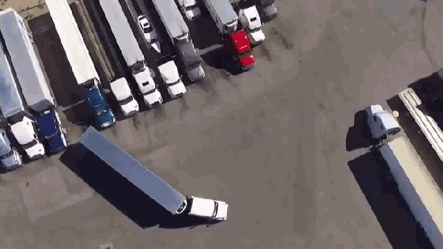 Aerial Footage Of A Trucker’s Masterful Parking Skills Is The Most Satisfying Thing To Watch