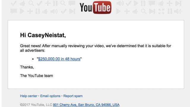 YouTube Videos About Las Vegas Massacre Blocked From Making Money, And Casey Neistat Got Pissed [Update: Some Have Ads]