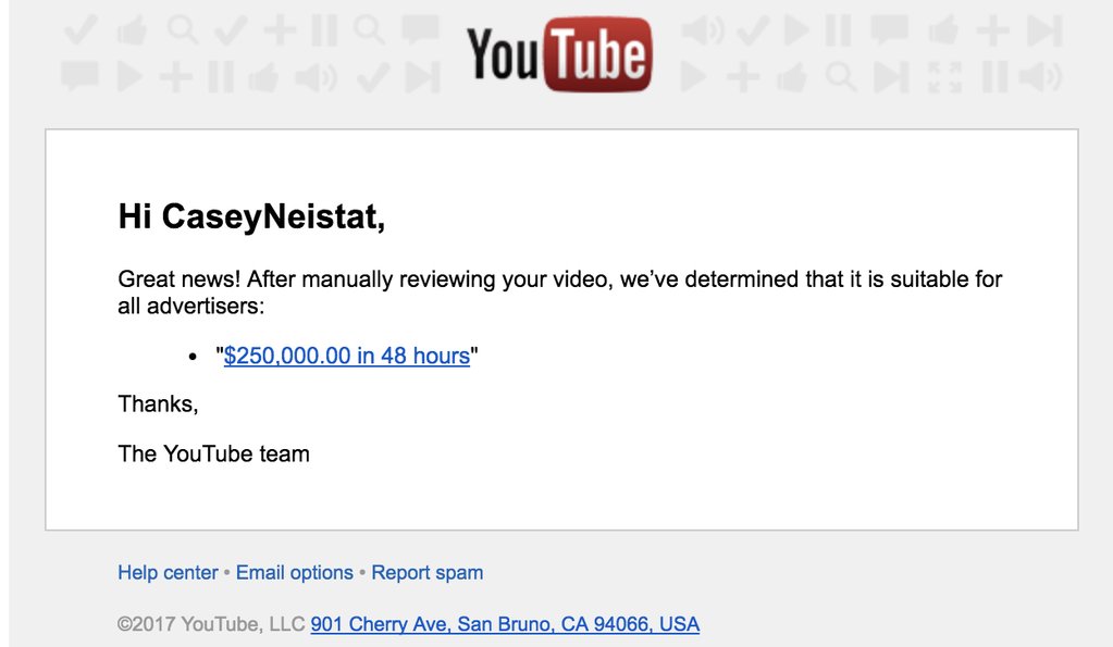 YouTube Videos About Las Vegas Massacre Blocked From Making Money, And Casey Neistat Got Pissed [Update: Some Have Ads]