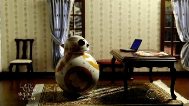 BB-8 Is Drunk And Peeved That Porgs Stole The Spotlight In Colbert Clip