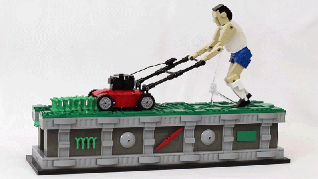 Watching This LEGO Figure Perpetually Mow Its Lawn Is The Most Relaxing Thing