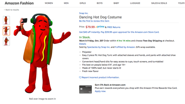 Snap’s Latest Hardware Is A Dancing Hot Dog Costume
