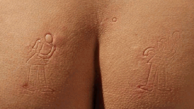 Amusing Animations Stamped Onto Naked Bodies Give Me Strange Feelings