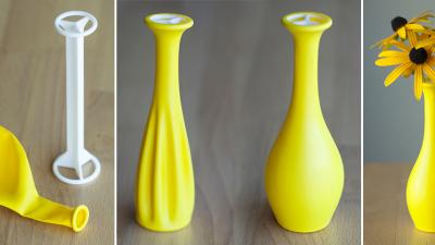Clever 3D-Printed Widget Turns A Balloon Into A Flower Vase