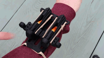 Finally, A Use For Candy Corn: Blasting It Out Of A 3D-Printed Wrist Cannon