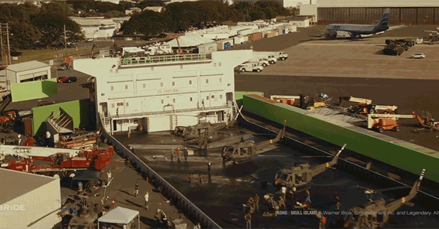 Filmmakers Built A Gigantic Fake Boat At An Airport For Kong: Skull Island’s Ocean Scenes