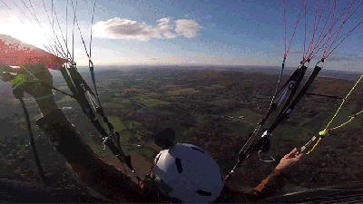 Watch A Paramotorist Catch A Paper Aeroplane While Flying 600 Metres In The Air