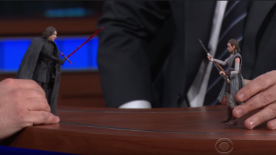 Adam Driver And Stephen Colbert Act Out A Star Wars Scene With Action Figures