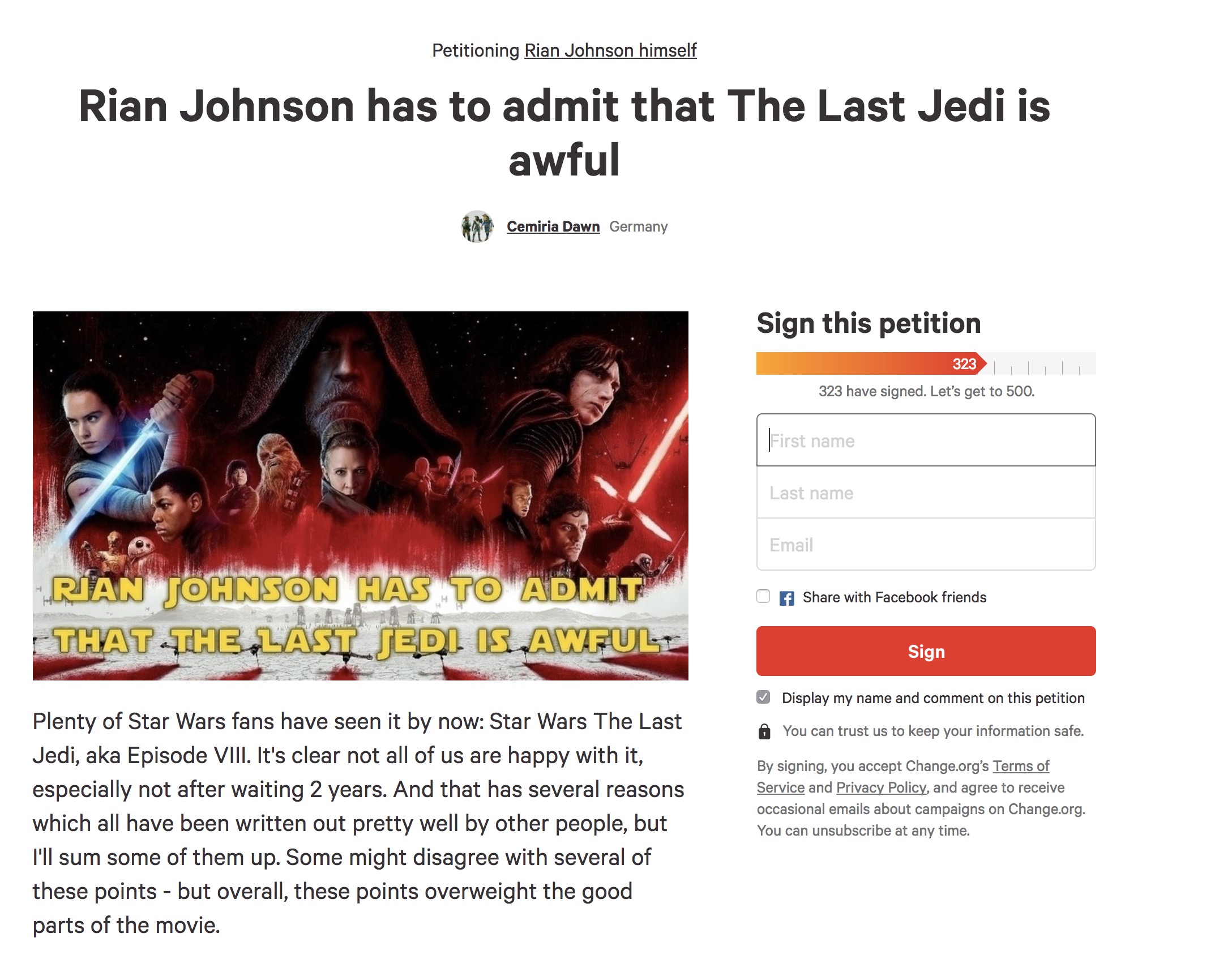 Ridiculous Change.org Petitions About The Last Jedi, Ranked