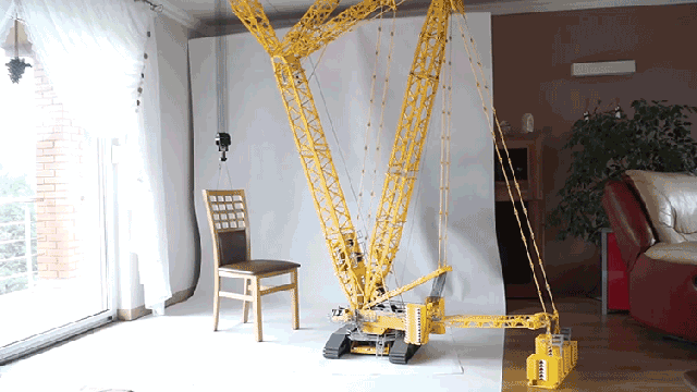 This Towering 24-Foot Lego Crane Can Actually Move This Guy’s Furniture Around