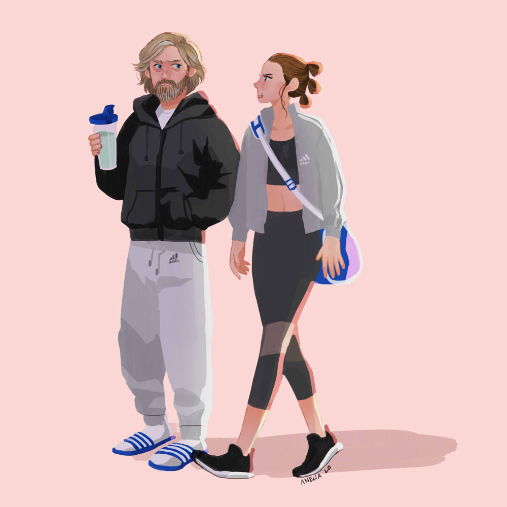 This Art Of A Real-World Luke Training Rey In 2018 Is Just Wonderful