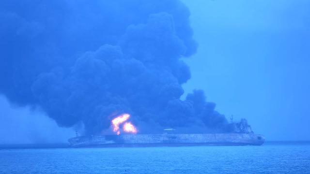 Environmental Disaster Looms As Oil Tanker Burns Off China’s Coast