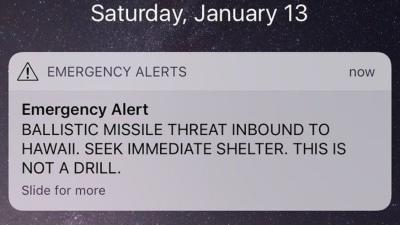 Hawaii Alert System Accidentally Warns Of Imminent ‘BALLISTIC MISSILE THREAT’