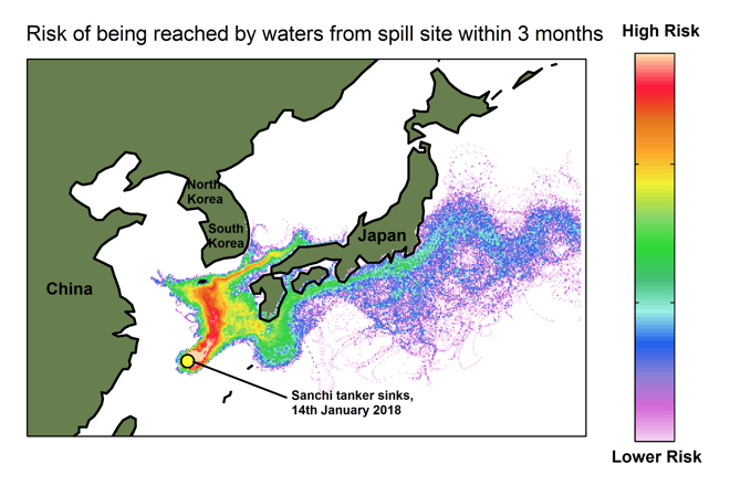 Sunken Tanker Spawns Four Giant Oil Spills In East China Sea