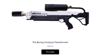 Elon Musk Would Like To Sell You A Flamethrower